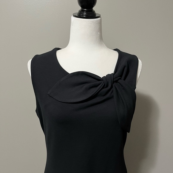 Banana Republic Bow Neck Ponte Sleeveless Sheath Dress Black - Picture 4 of 10
